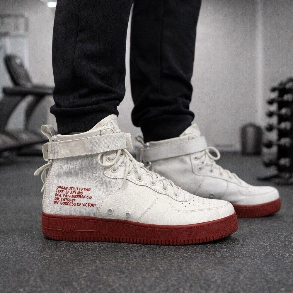 Nike SF AF1 Mid Urban Utility FTWR Goddess Of Victory Men’s 12 White Red Basket